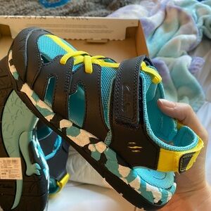 Clarks Kids' Blue and Yellow Sandals